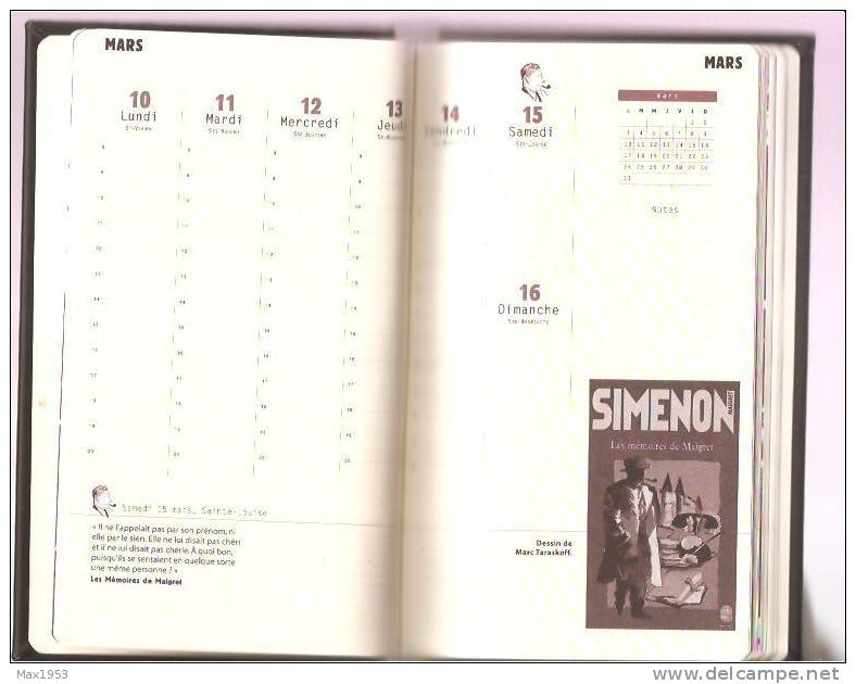 (simenon)    Agenda Maigret 2003 - Omnibus, 2002 - Simenon