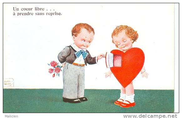 ILLUSTRATEURS-ref 365-illustrateur John Wills -un Coeur Libre -theme Enfants - Carte Bon Etat - - Wills, John