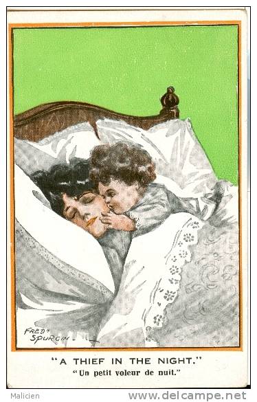 ILLUSTRATEURS-ref 356-illustrateur Fred Spurgin - Un Petit Voleur De Nuit - Theme Enfants   - Carte Bon Etat - - Spurgin, Fred