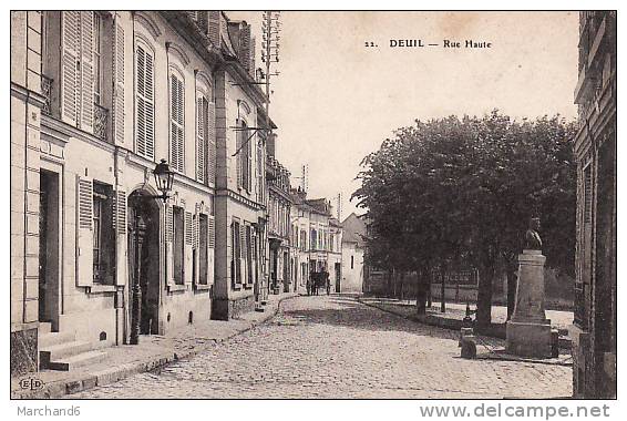 VAL D OISE.DEUIL.RUE HAUTE  Cp Coin Plie Bas Gauche - Deuil La Barre