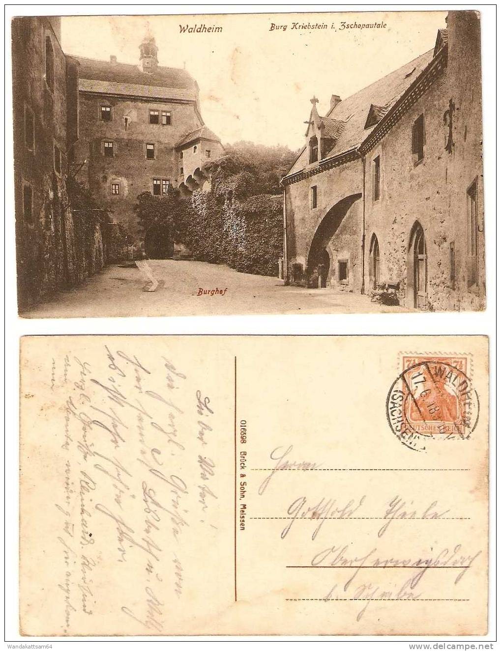 AK Waldheim Burg Kriebstein I. Zschopautale Burghof 17.6.18 9-10 V WALDHEIM (SACHSEN) Nach Oberherwigsdorf - Waldheim