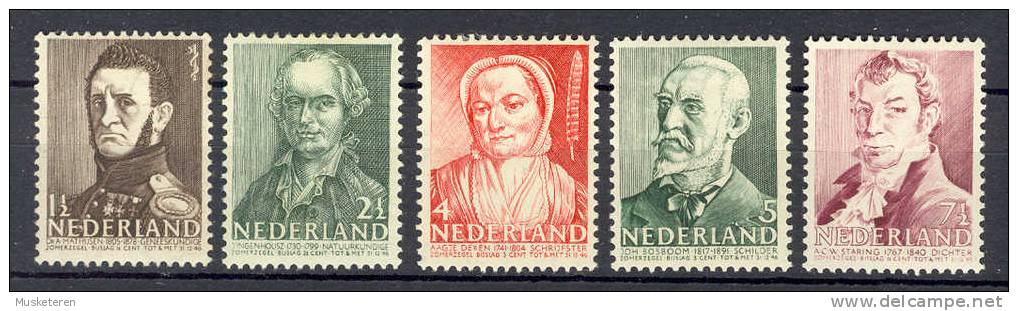 Netherlands 1941 Mi. 392-96 Famous Persons Mathijsen Ingenhousz Deken Bosboom Staring Complete Set MH* - Unused Stamps