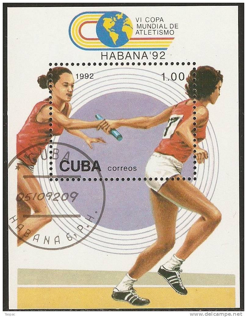 1992 Mi# Block 130 Used - 6th World Track And Field Cup - Used Stamps
