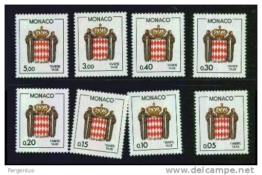 Monaco-1985-Stemma-Unif. Tax 75/82- MNH - Taxe