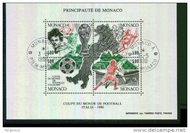 Monaco-1990-Italia 90-Unif.BF48- Usato - Used Stamps