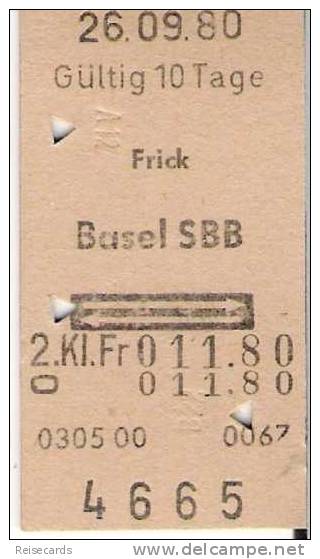 Schweiz: Frick - Basel SBB - Europe