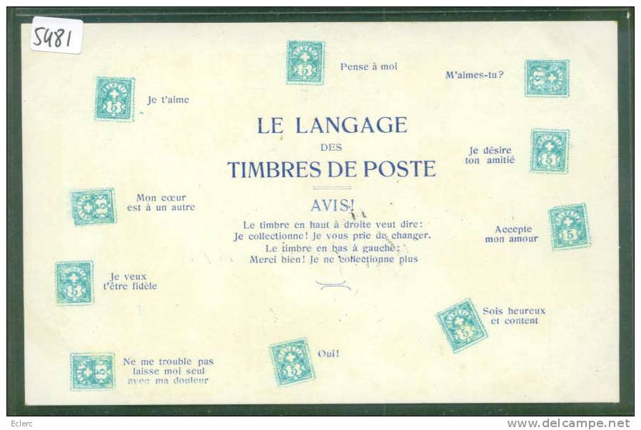 LANGUAGE DES TIMBRES POSTE SUISSES - TB - Timbres (représentations)