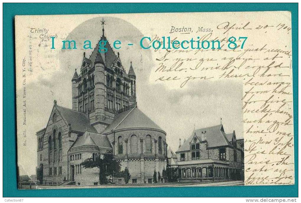 AMERIQUE - MA - MASSACHUSETTS - BOSTON - TRINITY CHURCH - 1904s Vintage Postcard - Boston