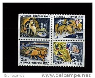 SWEDEN/SVERIGE - 1987  CHRISTMAS   BLOCK  MINT NH - Unused Stamps