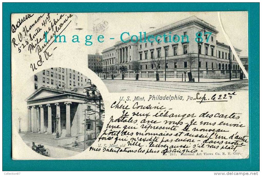 AMERIQUE - PA - PENNSYLVANIA - PHILADELPHIA - US MINT OLD - 1904s Vintage Postcard - Philadelphia