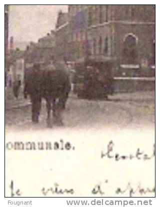 BELGIQUE : 1903:HERSTAL(Liège):Place Communale.Rare. TRAM.Personnages. - Herstal