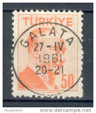 Turkey Superb Deluxe GALATA 1961 Cancel Atatürk !! - Gebruikt