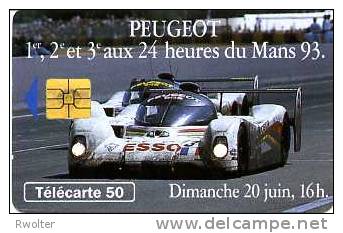 @+ Télécarte 24 H DU MANS - PEUGEOT 905 - 50U - SO3 - 20 JUIN 16H. Ref : F415 - 1993