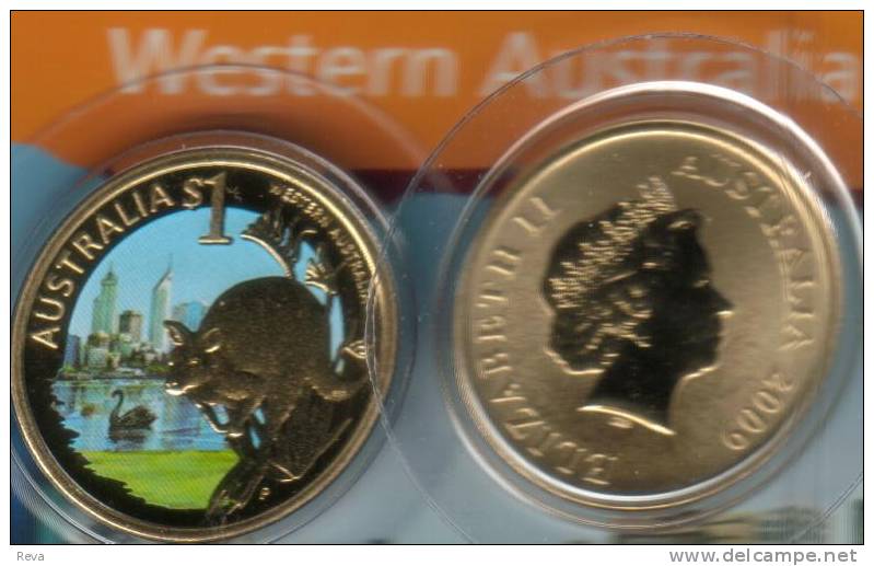 AUSTRALIA $1 KANGAROO ANIMAL  BIRD WA  COLOURED QEII HEAD 1YEAR TYPE 2009 UNC NOT RELEASED READ DESCRIPTION CAREFULLY!! - Ongebruikte Sets & Proefsets