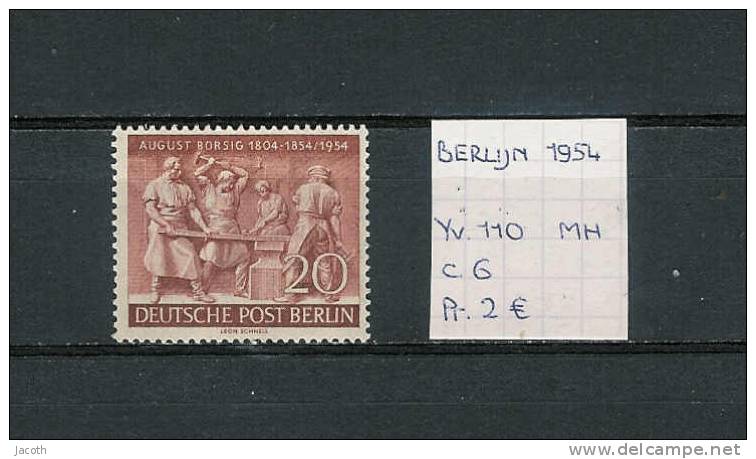 Berlijn 1954 - Yv. 110 Michel 125 - Postfris Met Plakker/neuf Avec Charnière/MH - Ongebruikt