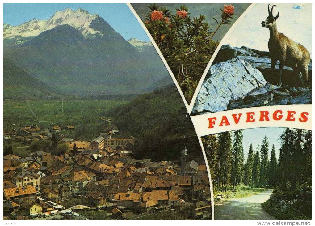 Cpm Faverges( Multivues) Fleurs Paysage Chamois Non Circulee - Faverges