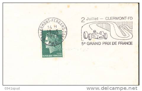 1972   France   63 Clermont Fd   Course Auto Corsa Auto Racing  Sur Lettre - Automovilismo