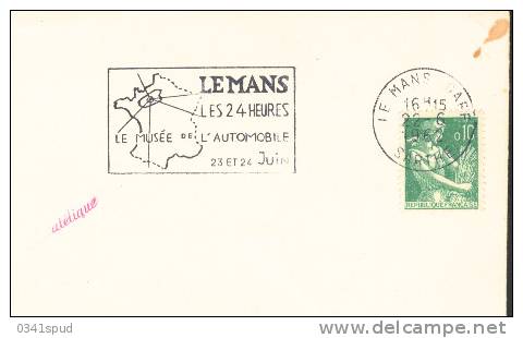 1962 France 72 Automobile Le Mans 24 Heures Sur Lettre - Automovilismo