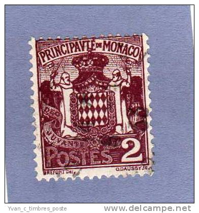 MONACO TIMBRE N° 74 OBLITERE SERIE ARMOIRIES EFFIGIES ET VUES - - Gebraucht