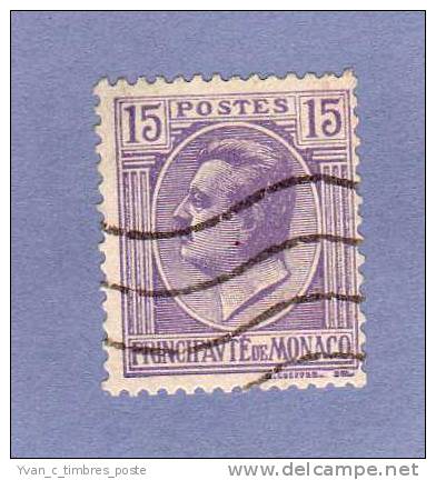 MONACO TIMBRE N° 77A OBLITERE SERIE ARMOIRIES EFFIGIES ET VUES - Used Stamps