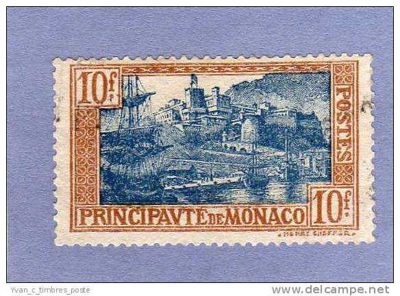 MONACO TIMBRE N° 103 OBLITERE SERIE ARMOIRIES EFFIGIES ET VUES LE PALAIS PRINCIER - Used Stamps