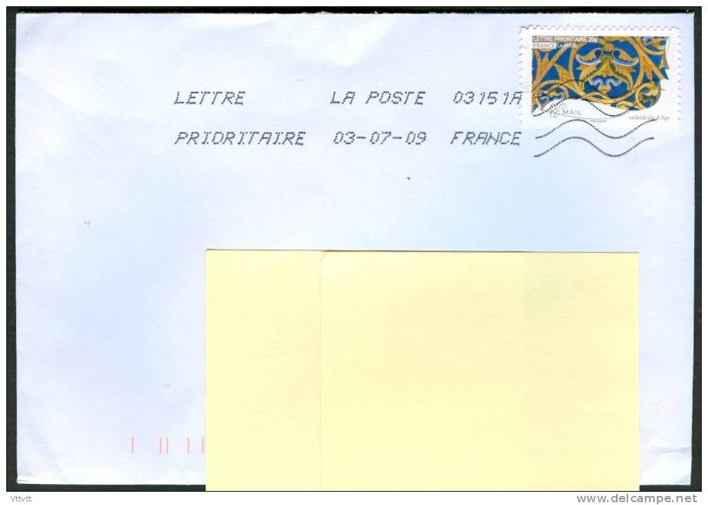 Enveloppe, Timbre "Cathedrale D´Apt", Oblitération La Poste 03151A (03-07-09) - 1961-....