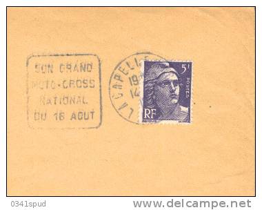 1954 France 46   Daguin  La Capelle Marival Motociclismo Motocyclisme Motorcycling Motocross  Sur Enveloppe - Motos