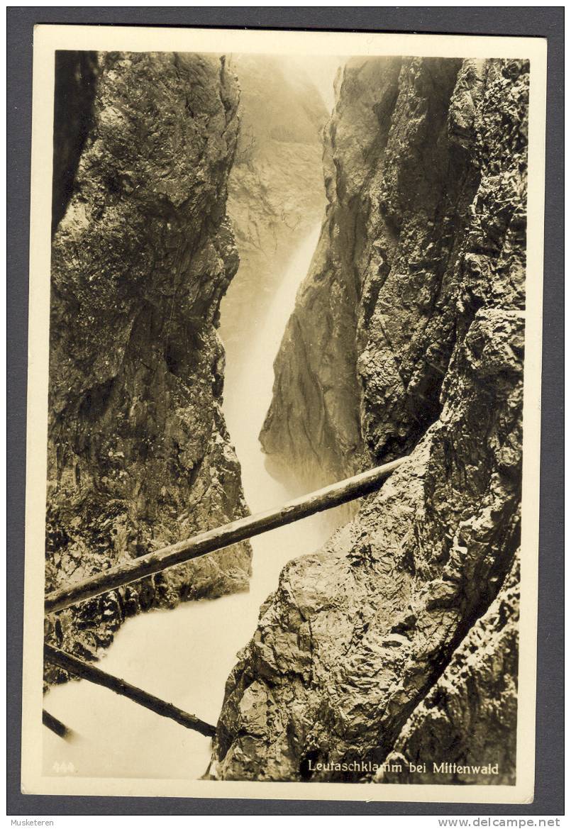 Germany Bayern Leutaschklamm Bei Mittenwald Echte Photo Deluxe Commercial Cancel Sonne Licht Luft Ruhe MITTENWALD 1938 - Mittenwald