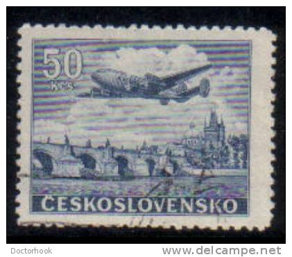 CZECHOSLOVAKIA   Scott #  C 27  F-VF USED - Airmail