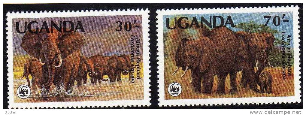 WWF Elefanten in Afrika Uganda 361/4 ** plus FDC 43€