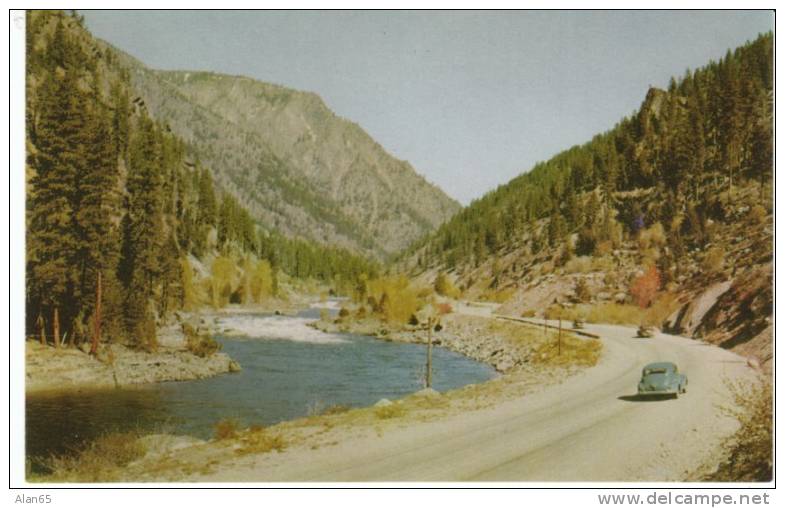 Stevens Pass Highway 2, Cascades WA On C1940s Postcard, Union Oil Postcard, Auto - Sonstige & Ohne Zuordnung