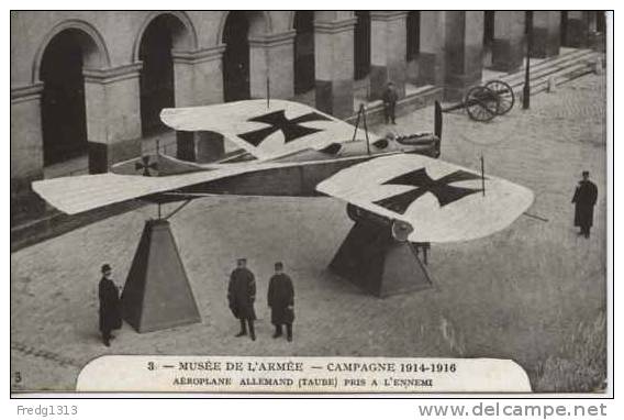 Aviation - Aeroplane Allemand Taube - Musee De L'Armee - 1914-1918: 1st War