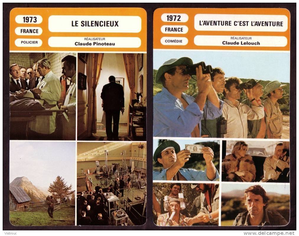 10 Fiches Cinéma (10 Scans) : Filmographie De  1972 à 76, Avec  J.BREL, J. HALLYDAY, J-P. BELMONDO, A. DUPEREY... - Altri & Non Classificati