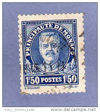 MONACO TIMBRE N° 118 OBLITERE 10EME ANNIVERSAIRE DE L AVENEMENT DU PRINCE LOUIS II - Used Stamps