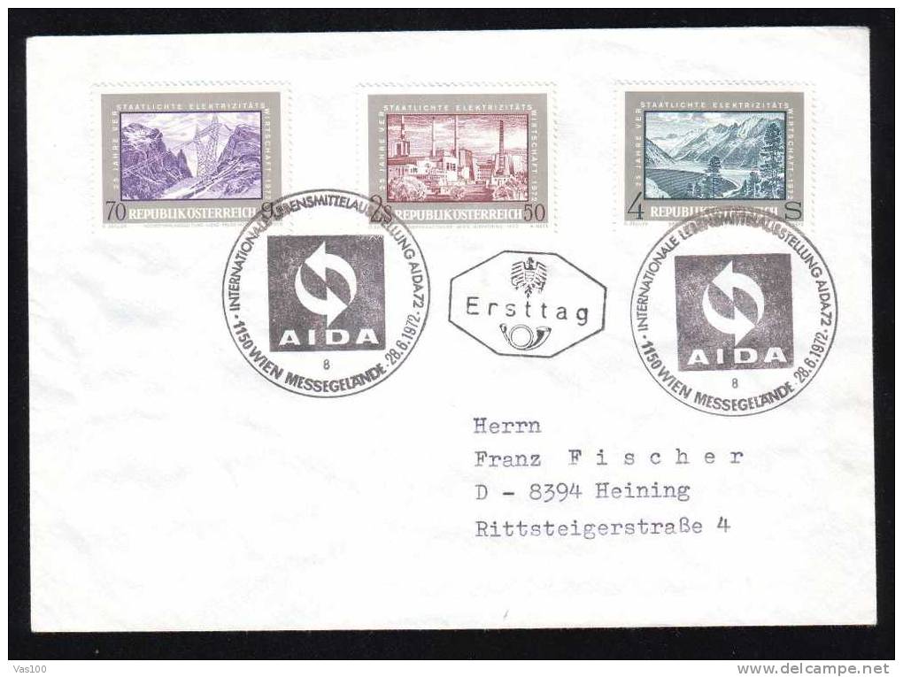 Austria 1972 AIDA Obliteration FDC ,barrage-electricite. - Electricity