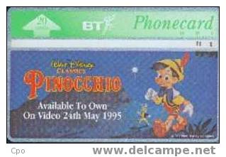 # UK_BT BTA97 W.H Smith Pinocchio Disney 20 Landis&gyr    -disney-  Tres Bon Etat - Other & Unclassified