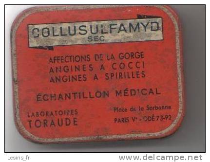 BOITE METALLIQUE - COLLUSULFAMYD - LABORATOIRE TORAUDE - - Dozen