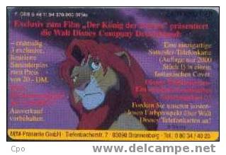 # GERMANY S46_94 Lion King Disney 12 Ods 11.94 -disney- Tres Bon Etat - S-Reeksen : Loketten Met Reclame Van Derden