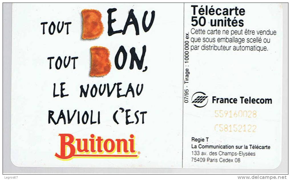 TELECARTE F 577 980 BUITONI - RAVIOLIS - 50 Einheiten