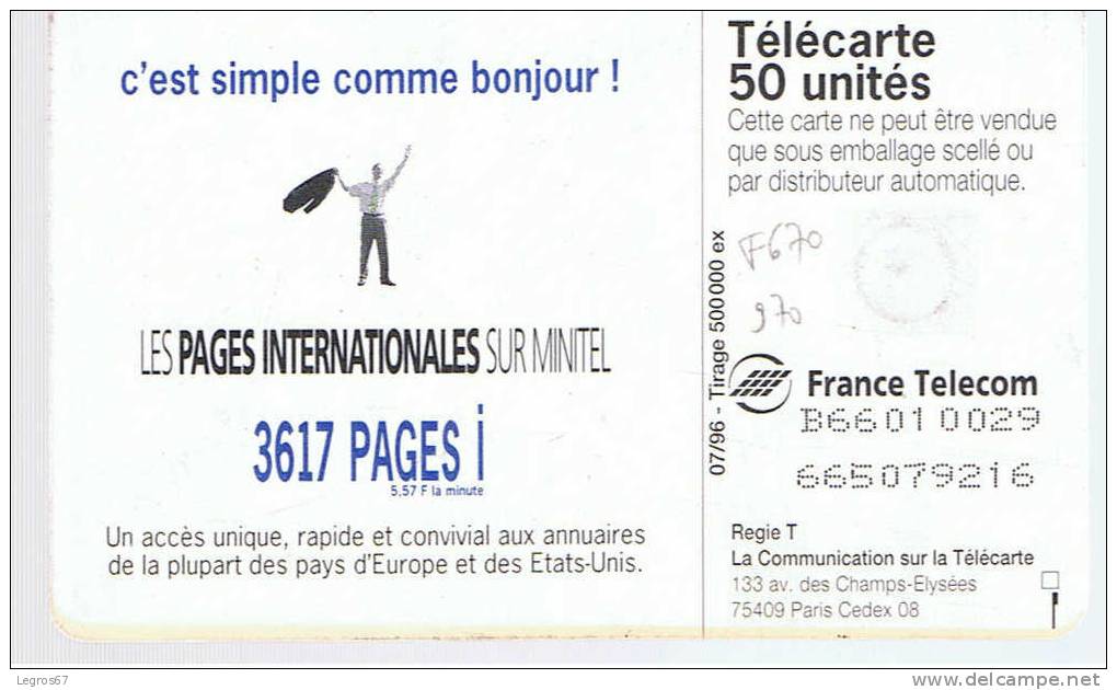 TELECARTE F 670 970 - 3617 PAGES I - 50 Einheiten