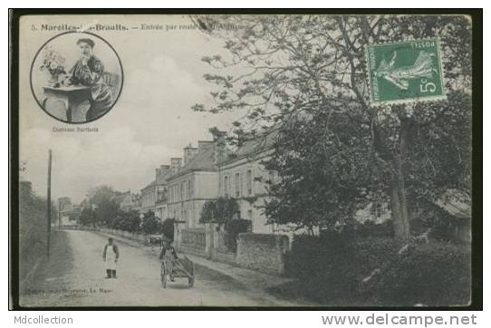 72 MAROLLES LES BRAULTS   Entrée Par La Route De St Aignan - Costume Sarthois - Marolles-les-Braults