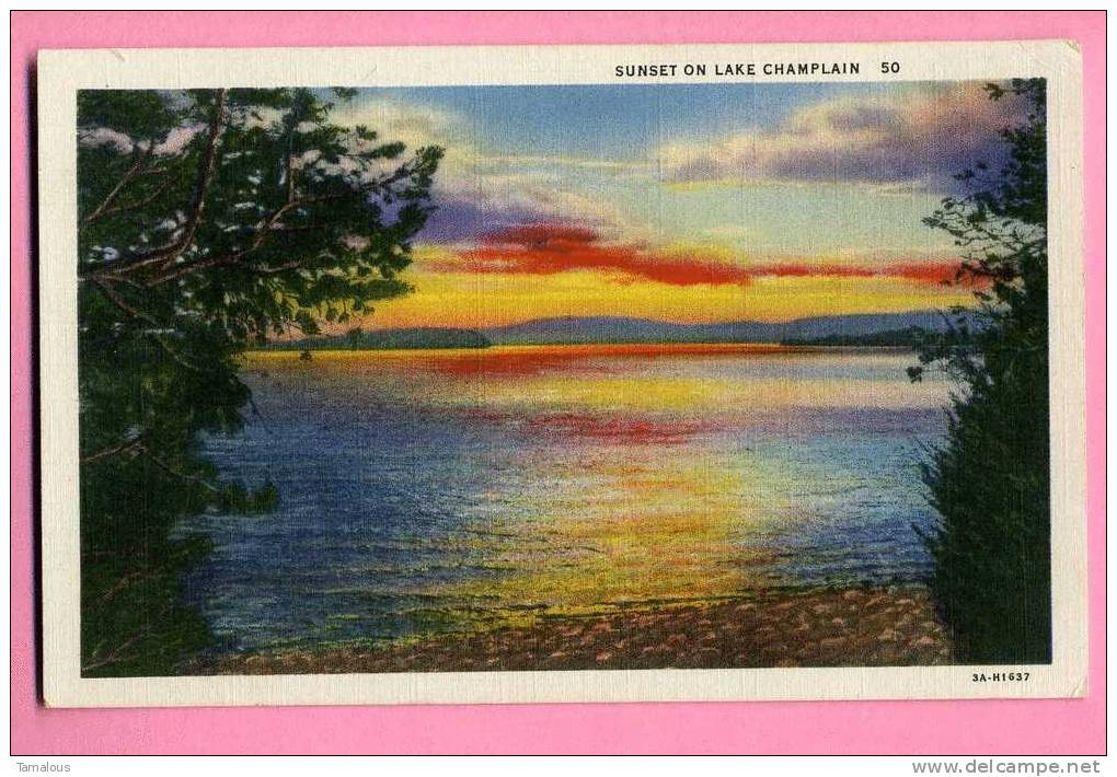 AMERIQUE - ETATS-UNIS - VERMONT - SUNSET ON  LAKE CHAMPLAIN - BURLINGTON - - Burlington