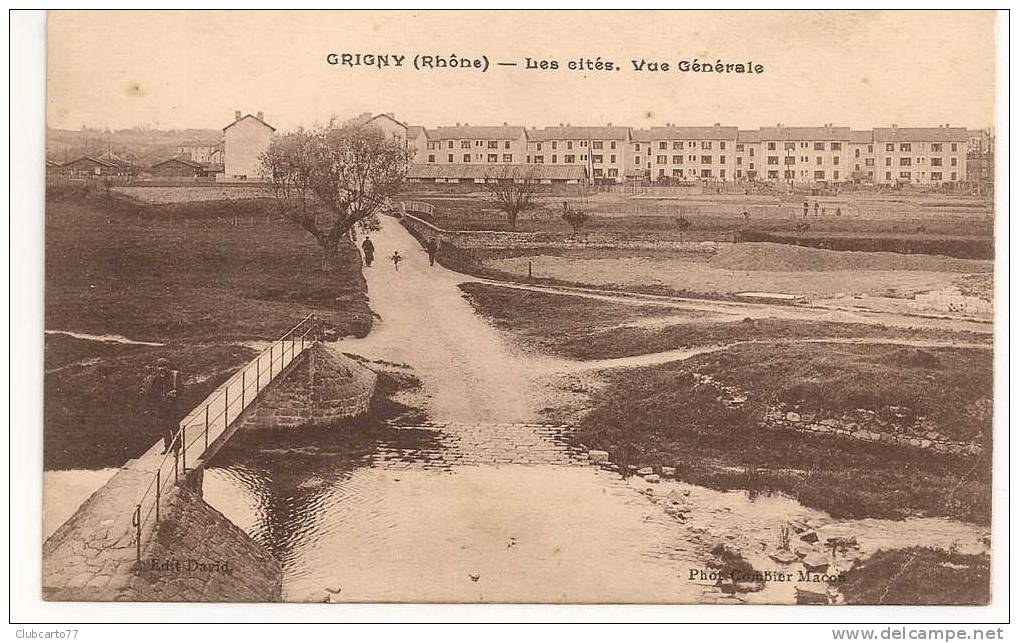 Grigny (69) : Vue Générale De La Cité Ouvrière De La Passerelle En 1927 (animée). - Grigny