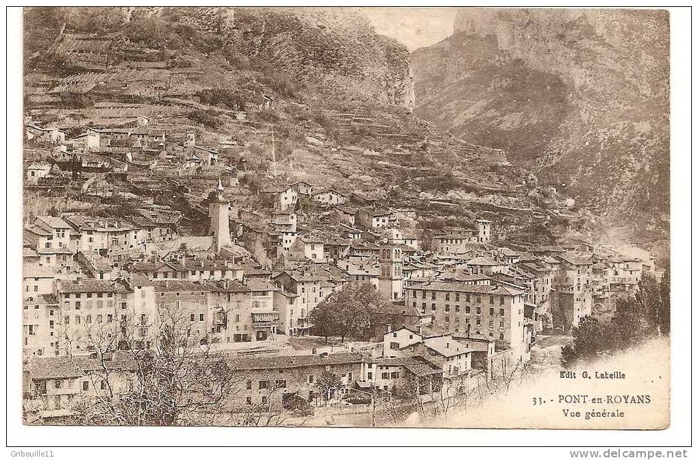 PONT EN ROYANS   -   " VUE  GENERALE "   -   Editeur  G. LABEILLE  -  N°33 - Pont-en-Royans