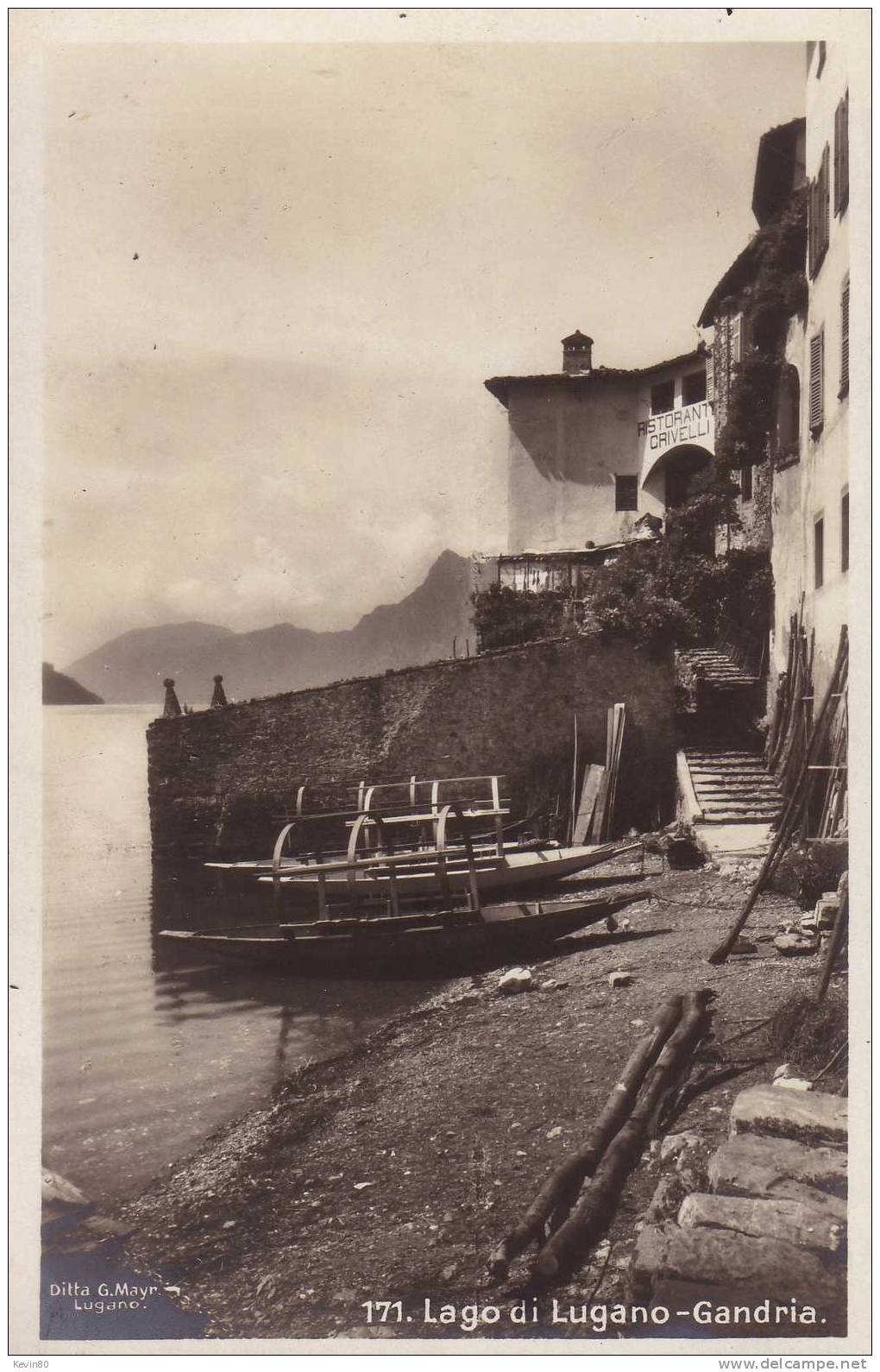 SUISSE Tessin Lago Di Lugano Gandria + Ristorant Crivelli + - Gandria 