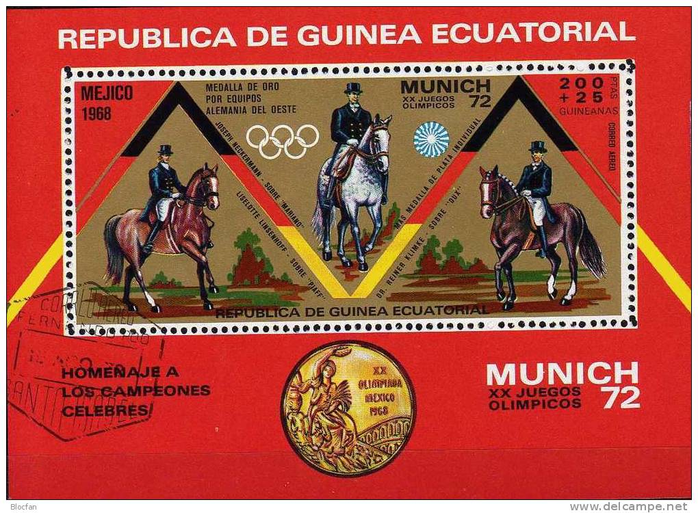 Olympic Reit - Team Italy / BRD Guinea Äquatorial Block 19 Plus 20 O 3€ - Springreiten