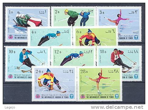 YEMEN Royaume 454A/63A Jeux Olympiques D'hiver - Grenoble - Winter 1968: Grenoble