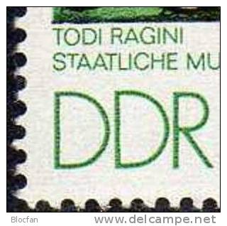 Miniaturen Kurzes T In Staat DDR 2420 II ** 64€ Mit Vergleichsstück - Grabados
