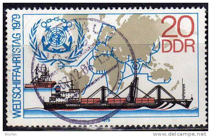 Schiff Mit Container PF Großer Anker 1979 DDR 2405 I O 60€ Mit Vergleichsstück Error On The Stamps Ships Set Of Germany - Other (Sea)