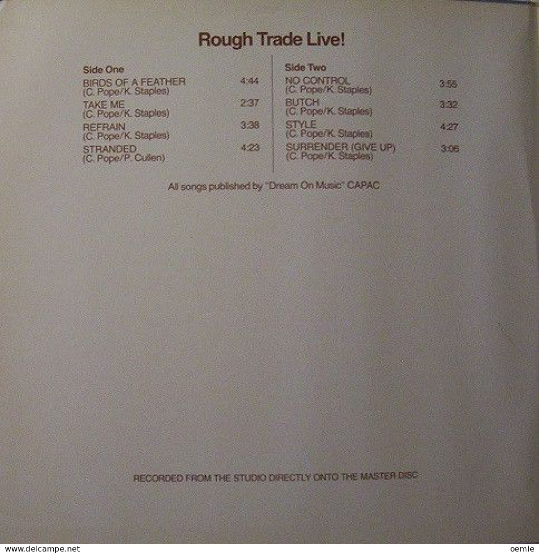 UMBRELLA     ROUGH TRADE LIVE    EDITION LIMITE  No 4053  PRESSAGE CANADA - Rock